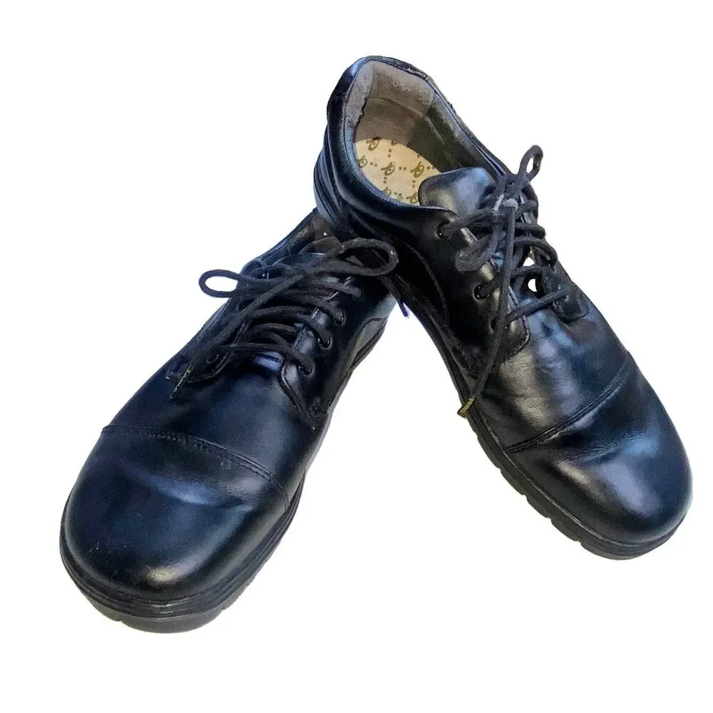 Lems Nine2Five Black Leather Dress Oxford Shoes Round Toe EU 43 US M 10/W11.5-12